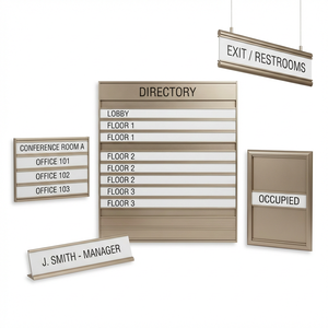 Systèmes de signalisation de bureau modulaires personnalisés |   Panneau de signalisation en aluminium anodisé |   Bandes de texte à insérer |   Usine OEM 20 ans <span class=keywords><strong>d</strong></span>'expérience - Product Image 6