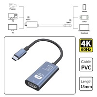 Cable USB-C 3.1 a HDTV, 60Hz 4K, Adaptador de Pantalla HDMI Tipo C para TV, Monitor, Proyector, para MacBook, Laptop, Teléfono Móvil, Tablet