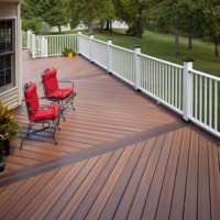 Terrasse extérieure en composite WPC moderne 140x23mm, co-extrusion, imperméable, écologique, grain de bois lisse