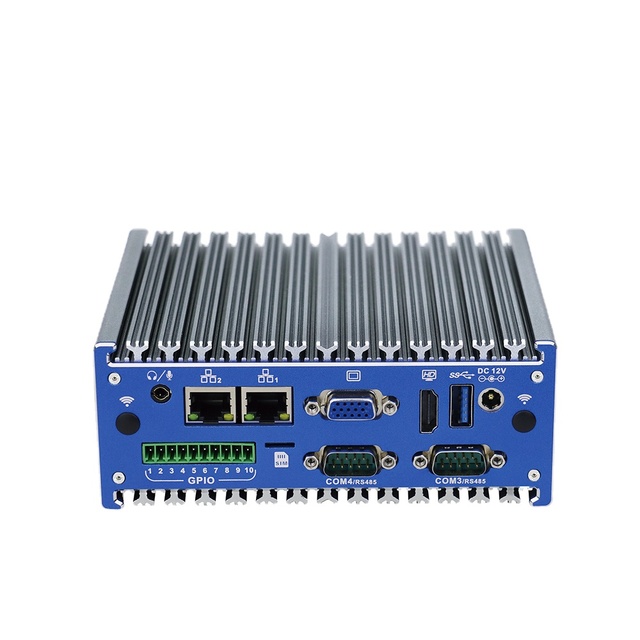 Din Rail Mount 4GB RAM Onboard Fanless J1900 Embedded Computer Industrial Mini Pc Dual Nic Support TPM 10Pin GPIO RS232 RS485
