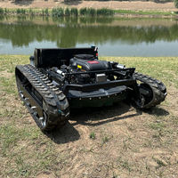 Tondeuse à gazon robotisée télécommandée, homologuée CE EPA, pour tous terrains, avec chenilles en caoutchouc agricoles
