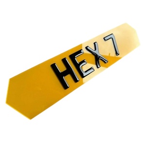 <span class=keywords><strong>Placa</strong></span> <span class=keywords><strong>de</strong></span> Matrícula Hexagonal Personalizada Estilo Reino Unido, Acabado Cromado Acrílico 4D, <span class=keywords><strong>Placa</strong></span> <span class=keywords><strong>de</strong></span> Exhibición para Automóvil, 52x11cm, Grosor <span class=keywords><strong>de</strong></span> 1-1.5mm, OEM - Product Image 3
