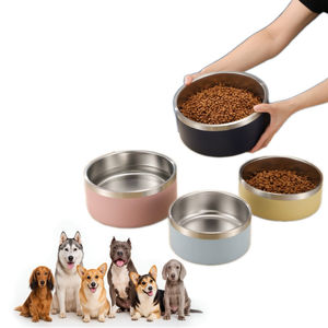 Tigela para Cães em Aço Inoxidável 304 - Tigela Dupla Camada Reforçada - Tigela para Animais de Estimação - Fundo de Silicone - Antiderrapante e Antitombamento - Product Image 1
