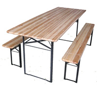 Table et chaise d'extérieur en bois massif pour la bière, pour le patio, la fête de la bière, table pliante et chaise longue