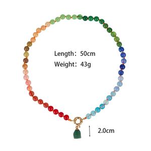 Collar con Colgante de Piedras Naturales Chapado en Oro de 14k y 18k, de Acero Inoxidable Personalizado Anti-deslustre, Estilo BOHEMIA, para Hombre y Mujer - Product Image 3