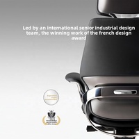 Chaise ergonomique minimaliste moderne, cadre en acier carbone, cuir véritable, chaise de bureau pour cadres, idéale pour les longues sessions de travail ou de jeu