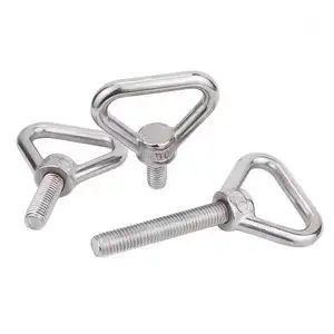304 Stainless Steel Triangle Lifting Rings Screw lengthen With Ring Bolt Welding Load-bearing Screw