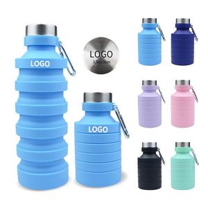 Bouteille d'eau pliable en silicone réutilisable, bouteille d'eau de sport pliable arc-en-ciel, bouteille d'eau portable pour la randonnée - Product Image 1