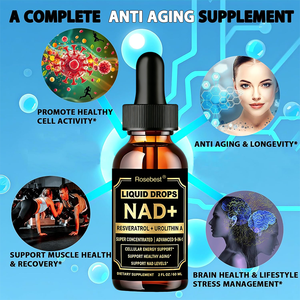 Suplemen Cairan Tetes OEM Private Label Formula 9 in 1 Lanjutan 1000mg Liposomal NAD+ Resveratrol & Urolithin A untuk Antioksidan - Product Image 4