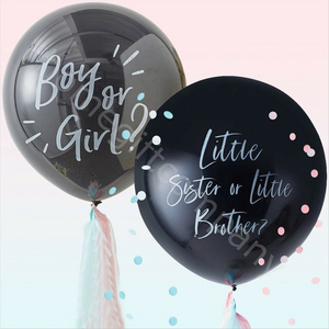 Decoraciones de fiesta de bebé ducha globo conjunto adecuado tanto para el aire y helio, negro género revelan globo Decoración - Product Image 1