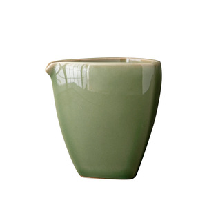 Retro Ceramic Fair <b>Cup</b> Porcelain Triangle Shape Dehua Green Glaze Kung Fu <b>Tea</b> <b>Set</b> For Afternoon <b>Tea</b> Without Lid - Product Image 5