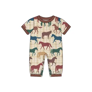 Pre-sale custom baby onesie baby horse print short sleeve summer onesie