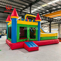 Structure gonflable polyvalente en PVC avec toboggan, équipement de jeu et de décoration pour les espaces commerciaux extérieurs