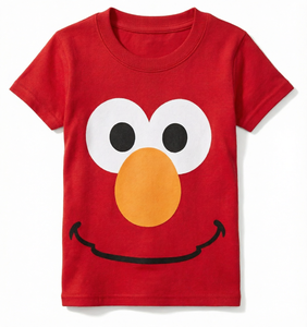 T-shirt pour enfants en coton 100% à manches courtes, motif dessin animé rouge, vêtements décontractés d'été - Product Image 1