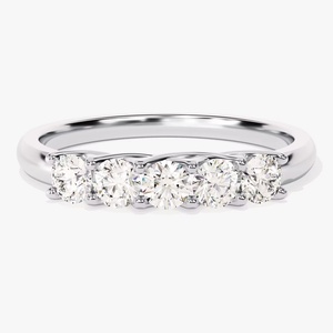 Bague d'éternité ovale en or 18 carats Huazhong Gem avec diamant de laboratoire certifié IGI, alliance de mariage en diamant créé en laboratoire, bijoux fins - Product Image 1