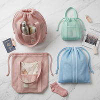 Ensemble de sacs à cordon en maille légère, pochette de rangement respirante pour articles de toilette de voyage, idéale pour la gym, la natation et les essentiels sportifs