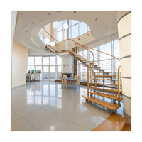 Escaliers flottants peu encombrants pour la conversion de petits lofts avec marches en bois au design minimaliste