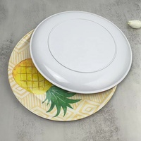 Vente en gros de grande assiette à dîner en mélamine, rond ininterrompu, nouveau design, restaurant moderne de luxe, ensemble de mélamine en plastique