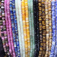 Perles Rondelles Multicolores en Cristal Naturel Facettées Plates de 2x5mm, Pierres Précieuses en Vrac pour la Fabrication de Bijoux Faits Main, Vente en Gros