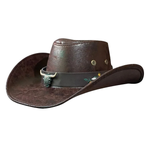 Sombrero de Cuero Vaquero Hecho a Medida, Precio al por Mayor, Cuero Vacuno Genuino de Primera Calidad, Sombrero Casual para Exteriores - Product Image 1