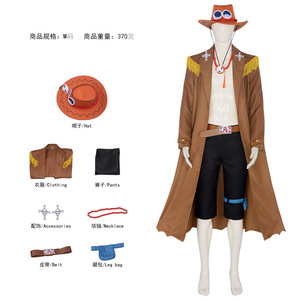 Disfraz de Cosplay de One Piece Ace para Hombre, Poliéster, Moda Urbana, Anime, Verano 2024 - Product Image 2