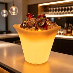 Seau à glace LED moderne en plastique, 16 couleurs, éclairage lumineux pour mobilier de bar, stockage de vin - Product Image 2