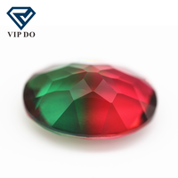 Synthétique à facettes en vrac, 8 pièces, 5x7mm, 13x18mm, forme ovale, tourmaline, mélange multicolore, cristal, joaillerie, vente en gros