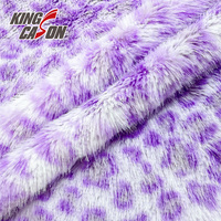 Kinacason Ventes Directes Usine Tissu en Fausse Fourrure de Vison 100% Polyester Imprimé Léopard Coloré pour Vêtements et Couvertures