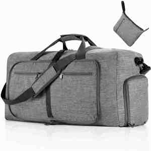 Sac de voyage pliable en polyester grande capacité avec compartiment à chaussures, sac de sport pour hommes et femmes - Product Image 1