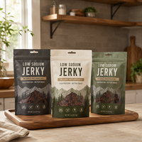 Sachet Doypack Personnalisé Imprimé avec Fermeture Éclair pour Emballage de Viande Séchée, Idéal pour les Marques de Bœuf Séché