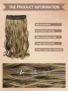 FH High Temperature <b>Synthetic</b> Fiber Clip in <b>Hair</b> Extensions P4/27 Natural Wave Color <b>Hair</b> Extensions with 5 Clip Easy Install - Product Image 2