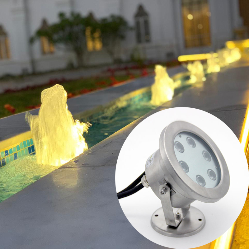 CE Rohs Professional Stainless Steel Pond Spot LED Underwater Fountain Light 12V 24V RGB DMX IP68 Submersible for Commercial