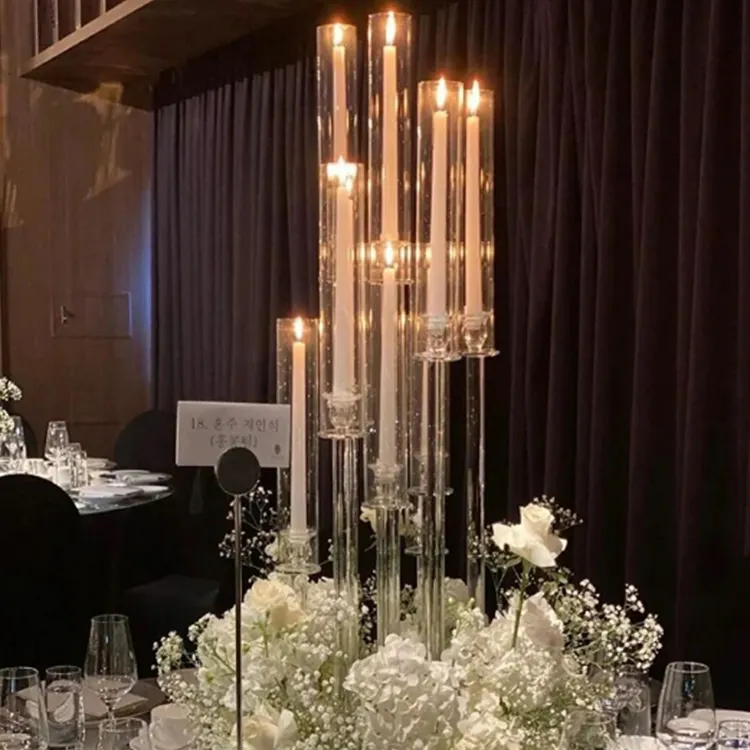 結婚式の装飾のための背の高い結婚式のキャンドルホルダーテーブル装飾ローソク足