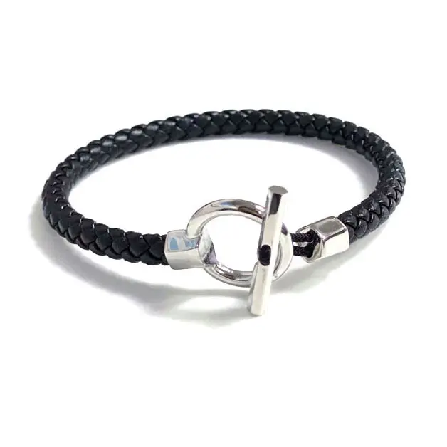 Newest Exquisite Design Custom Design Fashion Jewelry Leather Stainless Steel Party Bracelet   Bangles for Men
