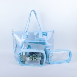 Custom <b>Large</b> Transparent PVC Fashion Travel Tote <b>Bag</b> for Women Reusable Summer Autumn Spring Winter Waterproof <b>Beach</b> Open - Product Image 2