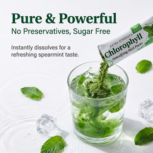 Poudre de Chlorophylle Naturelle Sans Sucre Personnalisée Saveur Menthe, Pack de 30 Bâtonnets, Boisson Instantanée en Poudre à Base de Jus Vert Herbal, ODM - Product Image 4