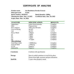 Extractos de plantas en polvo de espino cerval de mar orgánicos Suplementos Alimentarios Gem - Product Image 4