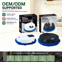 Robot de nettoyage automatique 3-en-1 : aspirateur, serpillière et balai sonique, construction en plastique, élimination automatique de la saleté pour usage domestique