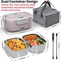 Boîte à lunch chauffante électrique portable en plastique 110V/220V pour aliments chauds