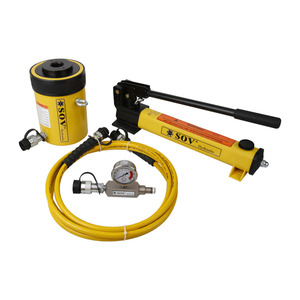กระบอกไฮดรอลิกแบบเดี่ยว ENERPAC รุ่น RCH-202 พร้อมปั๊มมือ 700 บาร์/10000 ปอนด์ต่อตารางนิ้ว แบบดัน-ดึง รูตรงกลาง เหล็กกล้า รับน้ำหนัก 20 ตัน - Product Image 2