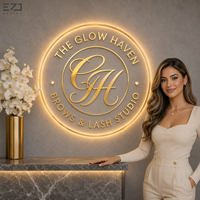 Lettres en relief LED rétroéclairées personnalisées EZD, logo en métal acrylique 3D illuminé, enseigne pour salon de beauté, enseigne murale pour devanture de magasin