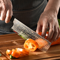 Couteau Nakiri japonais professionnel de 7 pouces, lame en acier Damas à 33 couches avec noyau VG10, couteaux de chef avec manche en bois de résine