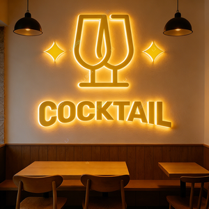 Insegna 3D Premium Illuminata in Metallo, Insegna con Lettere a Canale LED in Alluminio, Cartello Luminoso Pubblicitario per Agenzie Immobiliari e Attività Commerciali - Product Image 1