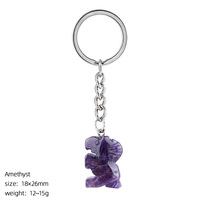 Porte-clés Poney en Cristal Naturel, Style Bohème Spirituel Vintage, Thérapeutique, Dessin Animé, Portable, Créatif, DIY, Pierre d'Agate Sculptée en Forme de Cheval pour Sac