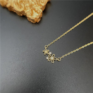 Neue Punk vergoldete Sterling Silber Kristall Blume Anhänger Halskette Hip Hops S925 Silber Blumen Halskette für Mädchen - Product Image 5