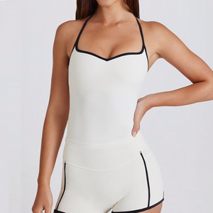 Ensemble de yoga et de fitness athlétique pour femmes avec logo personnalisé, design à col en V et devant torsadé, vêtements de sport à haute élasticité, tenue de sport pour la salle de sport, <span class=keywords><strong>7</strong></span> pièces - Product Image 5