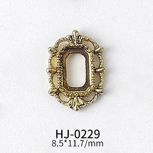 Cadre en métal goutte d'eau Rectangle coeur doré avec arc-en-ciel coquille ongles alliage Art breloques déco ongles autocollants décalcomanies outils - Product Image 6