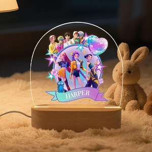 Luz Nocturna LED Personalizada de K-Pop, Regalo Personalizado de Anime Demon Huntrix Mira Rumi Zoey para Fans, Regalo de Cumpleaños y Navidad para Amantes <span class=keywords><strong>del</strong></span> K-Pop - Product Image 1