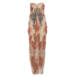 Nuovo Abito Estivo Slim Fit <span class=keywords><strong>con</strong></span> <span class=keywords><strong>Scollo</strong></span> a Barchetta, <span class=keywords><strong>Elegante</strong></span> Tie-Dye Francese di Alta Qualità per Donne - Product Image 5