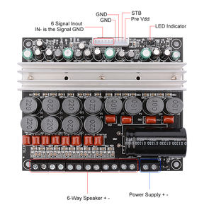 TPA3116アンプボード50W * 4 100W * <span class=keywords><strong>2</strong></span> 5.1チャネルオーディオパワーサウンドアンプボードDC12-24V DIYホームシアター用 - Product Image 2